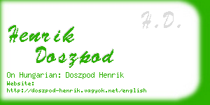 henrik doszpod business card